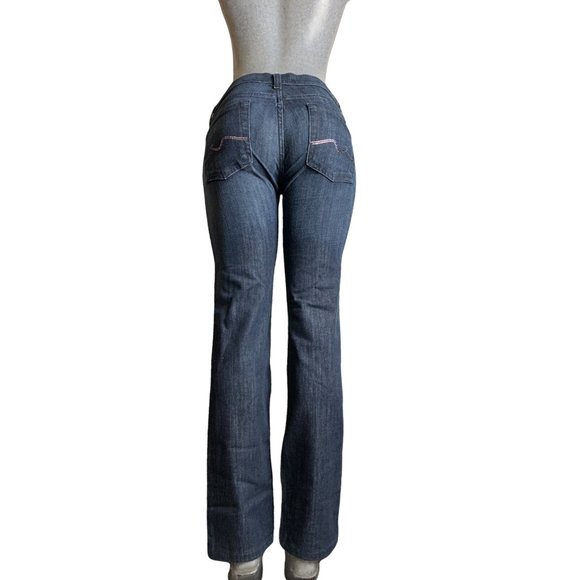 7 For All Mankind Denim - 7 For All Mankind Womens Jeans Tag 25 28x29 Blue Dark Wash Straight Leg Low-Rise